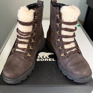 Sorel Women’s Lennox NL3955‑205 Boots – Brown Leather, Size 6–
